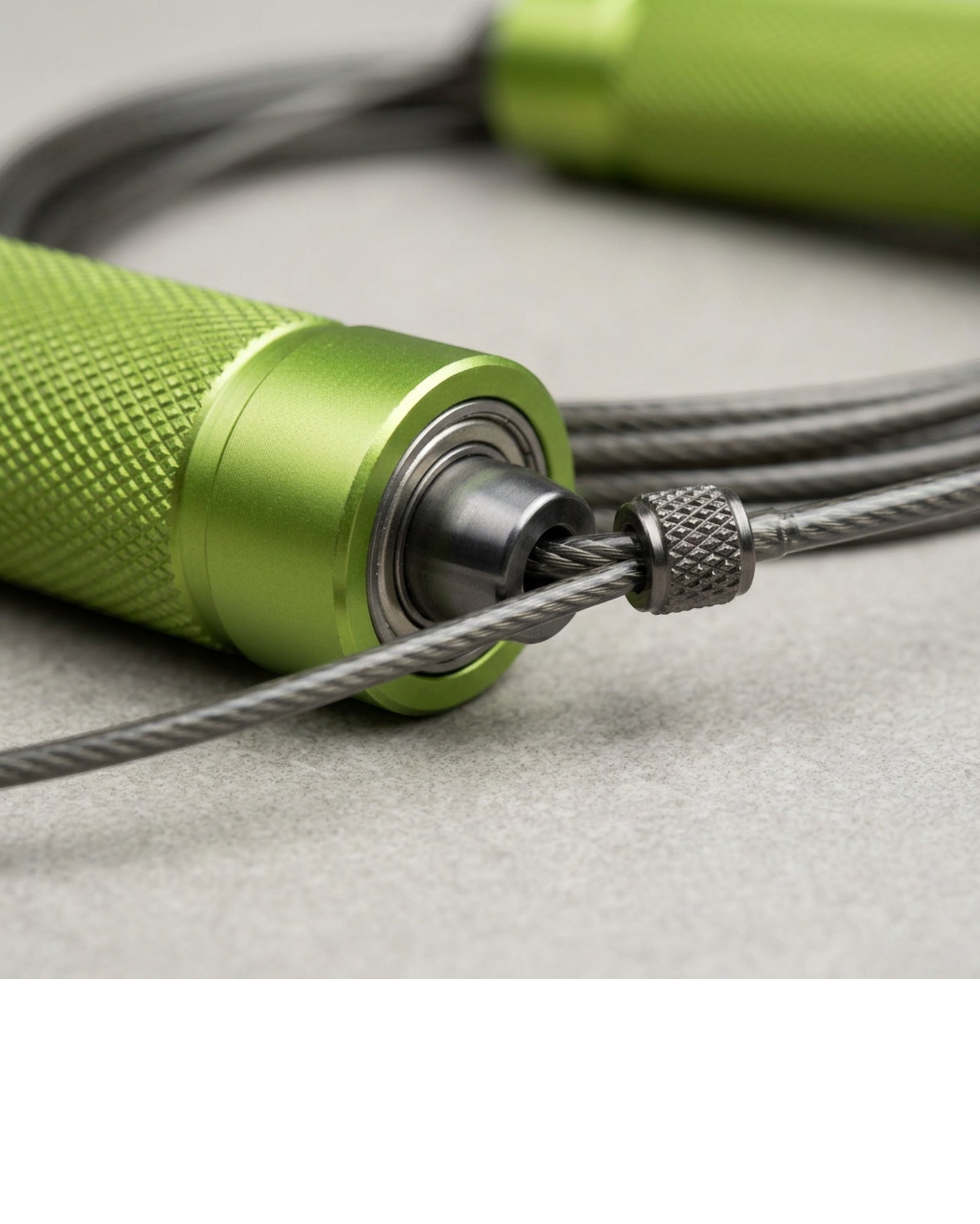 Ridges Bearing Speed Jump Rope 3 m Steel Cable Graphite and Lime - Detail view