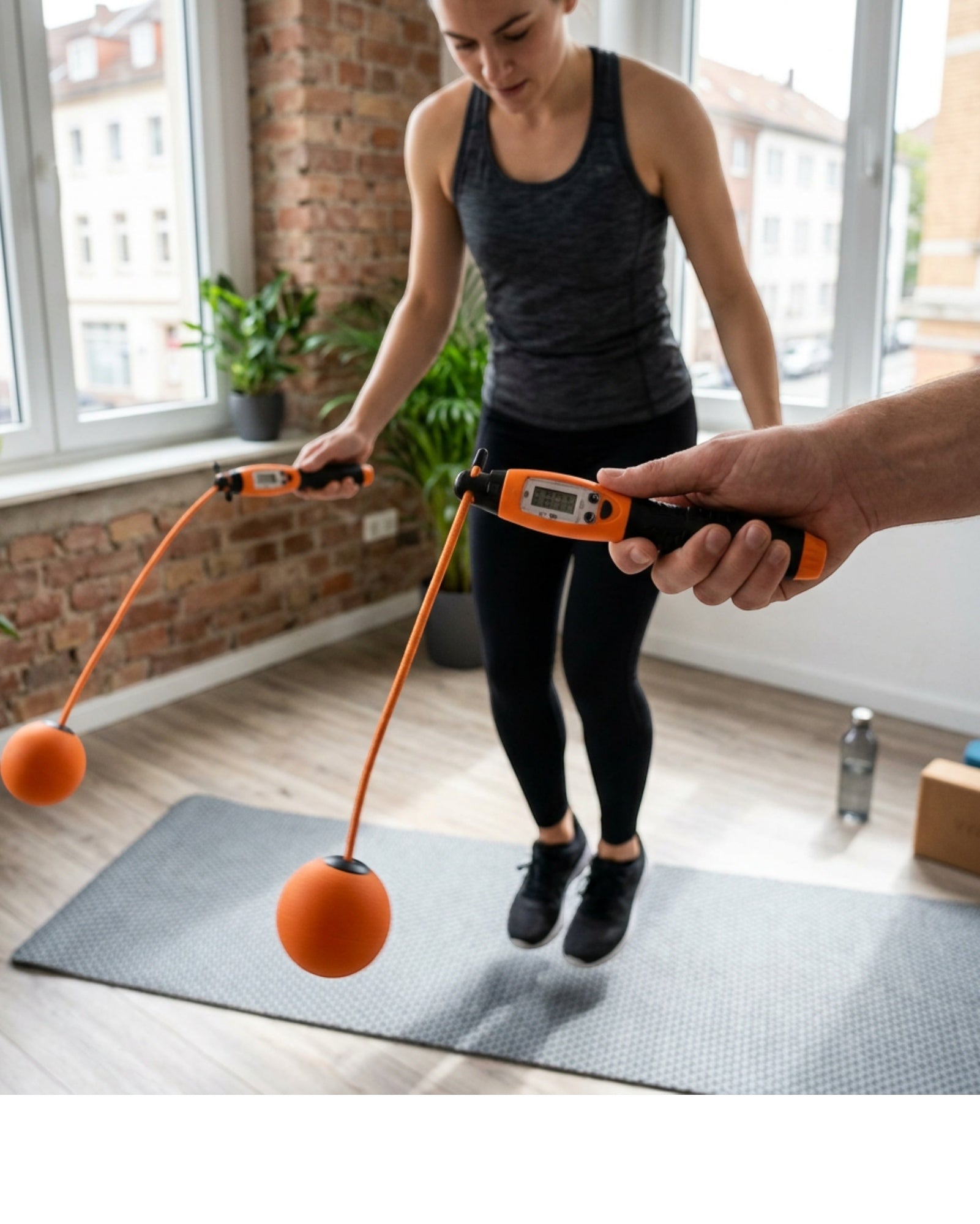 Ridges Cordless Jump Rope Set Orange Counter Handles