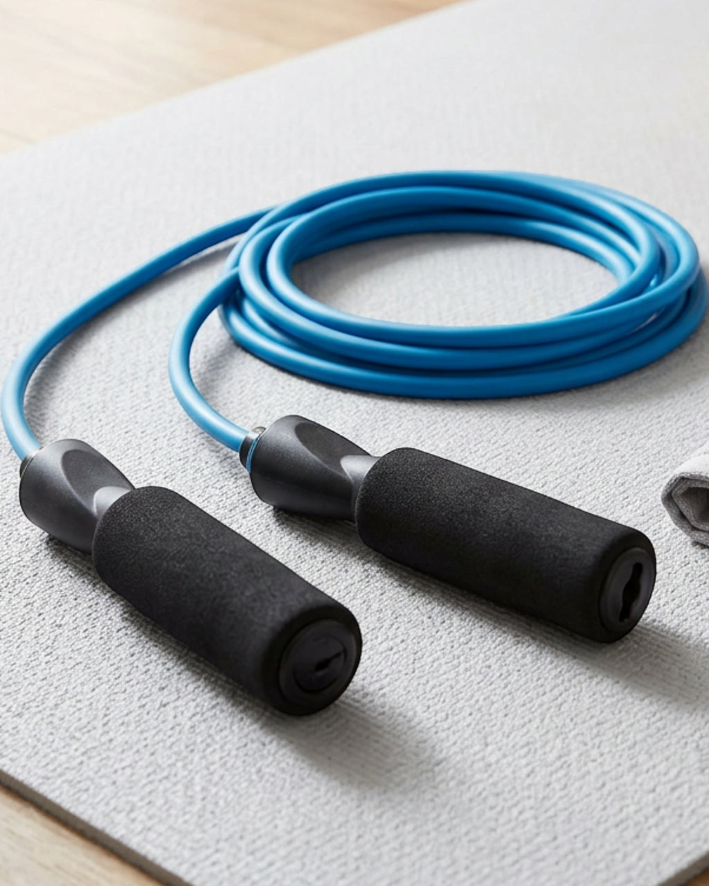 Ridges Adjustable PVC Jump Rope 2.9 m Ocean Blue - Lifestyle view